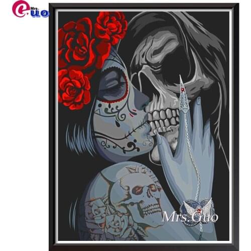 Diamond Painting,Full,Square,Round Diamond Embroidery Different Love,Mosaic Diamond Diy handwork Puzzle Diamant Skull Kiss Girl