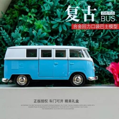 1:36 T1 bus alloy car toy car model simulation return force car baby boy car model childrens birthday gift