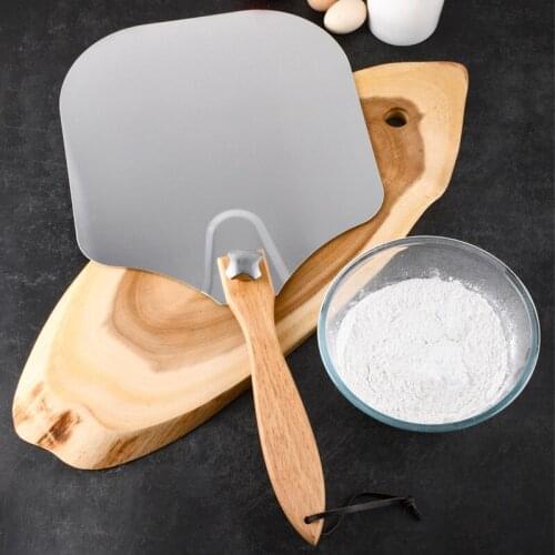 Large Foldable Aluminum Pizza Peel Shovel Pastry Spatula Detachable Pizza Cutter Crust Knives Cake Transfer Shovel Baking Tools