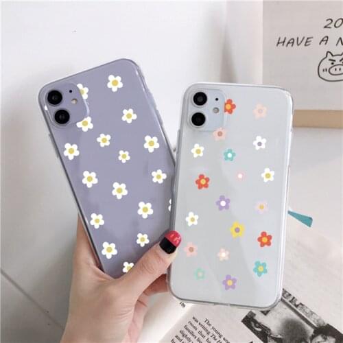 Ins Daisy Flower Case For Samsung Galaxy S21 S20 FE Note 20 Ultra 10 9 8 S10 S10e S9 S8 S7 Edge Lite Plus Pro 2020 Soft TPU Capa