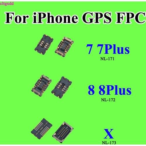 Cltgxdd GPS FPC Connector Port Dock Plug On Motherboard Mainboard For iPhone 7 7Plus 8 8Plus X Wifi Contact Clip