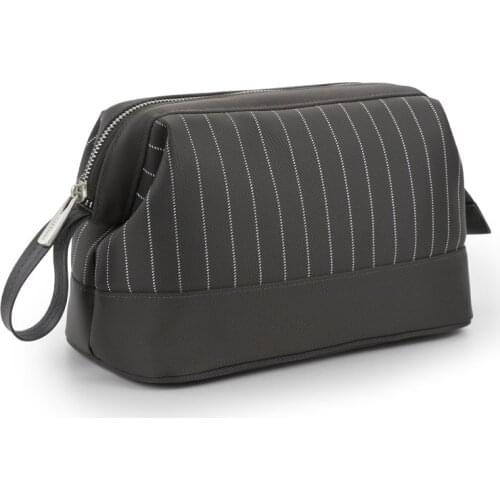 Business Men Waterproof Makeup Bag Vertical Stripes Organizer Cosmetic Large Capacity Women Necessaries Wash Toiletry Toilet Bag