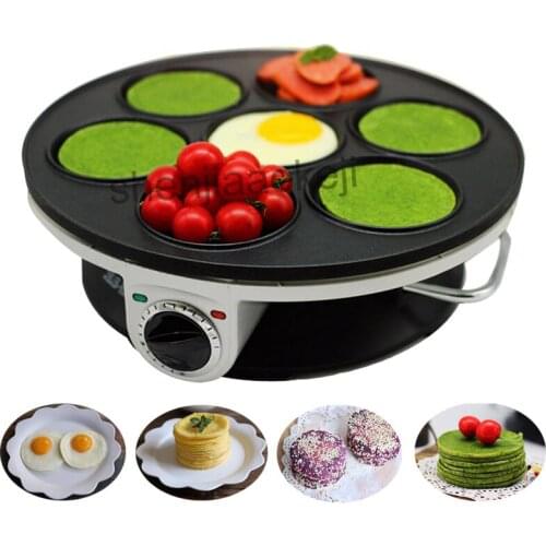 Home Crepe Maker Non-stick Pancake Machine Multifunction Electric baking pan machine 7-hole pancake machine Breakfast Machine