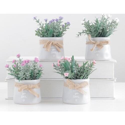 European small fresh simulation flower pot plant decoration DIY hone living room desktop fake flower plant set Photography props