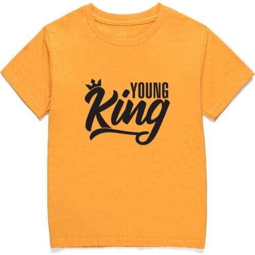 Young King Slogan T Shirt Boys Girls Casual Cotton Tee Shirts Kids Black Lives Matter Tops K-200