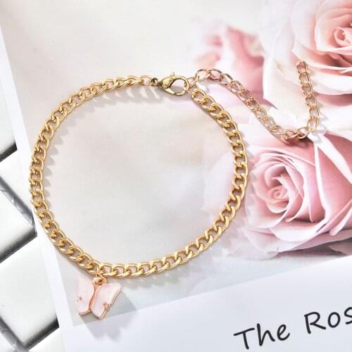 INS Fashion Butterfly Pendant Anklets Foot Chain Summer Yoga Beach Leg Bracelet Handmade Barefoot Foot Chain Anklet Jewelry