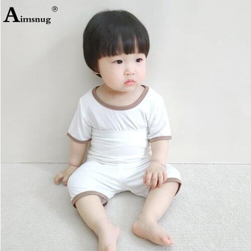 Unisex Baby Sleep Sets Boys Girls Pajamas Summer Casual Top and Half Pants Toddler Children two piece outfits Kids Clothing 2021