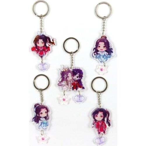 Heaven Officials Blessing Keychain Man Acrylic Anime Key Chain Women Key Holder Couple Keyring Pendant Llaveros Tian Guan Ci Fu