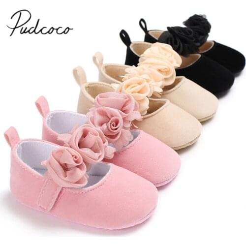 2018 Brand New Newborn Infant Girl Baby Toddler Crib Shoes Pram Soft Sole Prewalker Anti-slip Sneakers Baby Flower Shoes