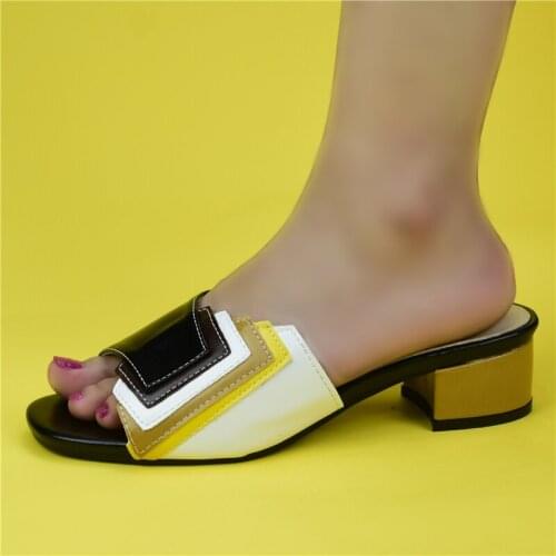 Novelty Wedding African Soft Shoes Italian Sandals Nigerian Summer Shoes Good Quality Low Heel 37-43 D14-13