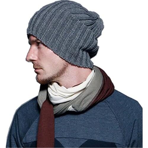 2021b Autumn and winterFashion male bars autumn and winter knitting hat beckham fashion man fashion accessories 1pc