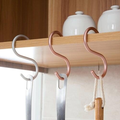 OTHERHOUSE 3Pcs S Shaped Hooks Hanger Key Holder Kitchen Bathroom Hanging Hangers Organizer Clothes Storage Rack Aluminous