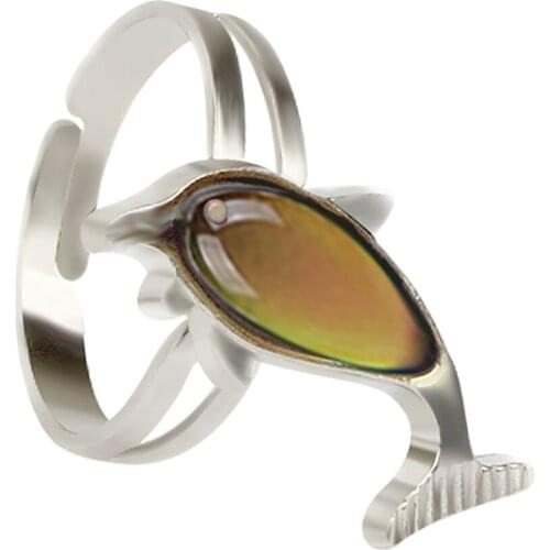 Cute Dolphin Pendant Necklace Set, Mood Feeling Sensitive Color Change