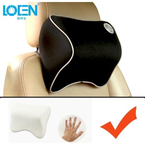 LOEN Breathable Car Headrest Neck Pillow Memory Foam Soft Comfortable Auto Accessories NeckPillow Car Seat Cover Support