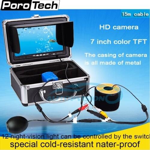 SY702 15m Underwater Fishing Camera 7" Video Underwater monitor system 1000TVL HD Fish Finder Ice Lake fish camera+8G Card free
