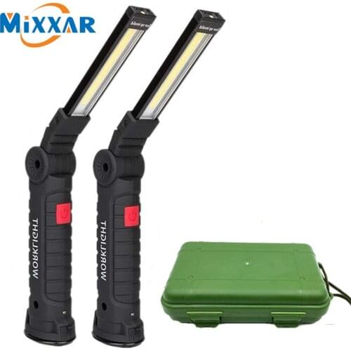 Zk20 USB Rechargeable LED Flashlight Collapsible COB Portable Work Light Magnetic Base Hook Repairing Camping Lamp dropshipping