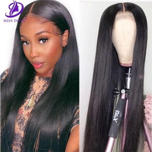 Miss Dona Straight Frontal Lace Wig Human Hair Brazilian Virgin Remy Natural Color LaceFrontal Wig Plucked Cheap For Black Women