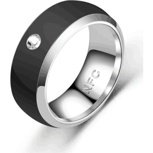 Recommend Fashion Jewelry Girl Party Trendy Statement Nfc Ring Titanium Steel Korean for Women