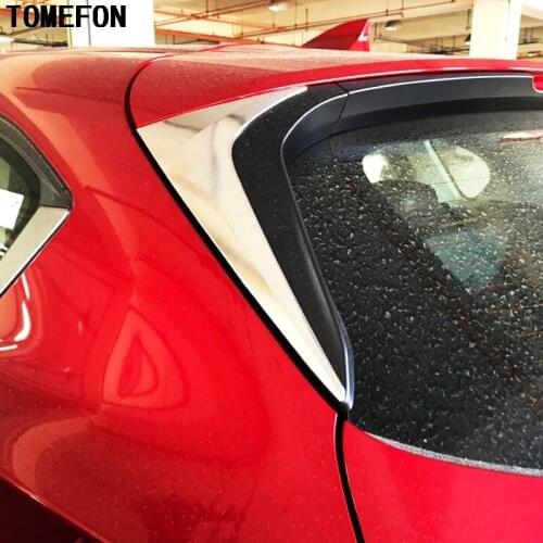 TOMEFON 2Pcs For Mazda CX-5 CX5 2017 2018 ABS Rear Triangle Window Cover Stiker Trim Frame Exterior Accessories Car Styling