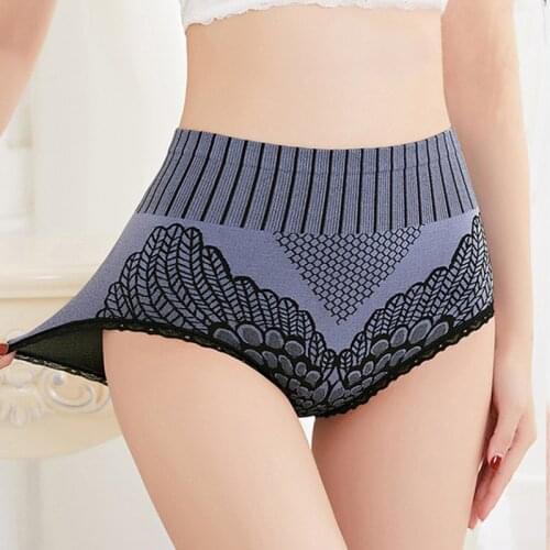 High-Waist Lace-trimmed Underwear Womens Abdomen Hips Sexy Female Briefs Breathable Seamless Panties