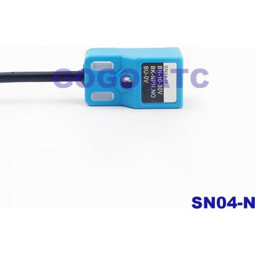 Waterproof sensor SN04-N square proximity switch three-wire NPN normally open metal sensor 5M short circuit protection