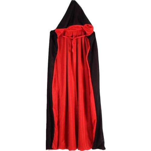 Adult Black Double-sided Vampire Death Cloak Halloween Costume Ghost Pirate Demon Cloak Children Cosplay Clothes Halloween Decor