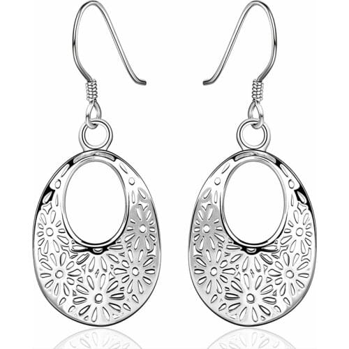 Explosion cute noble fashion silver color elegance for lady women charm hoop wedding earrings classic retro jewelry, E581