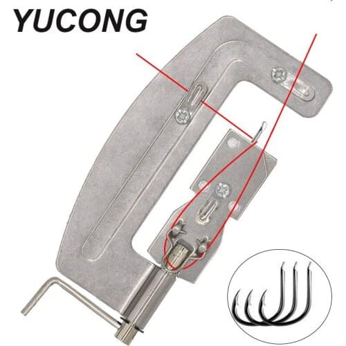 YUCONG Semi-automatic Fishhook Line Knotter 10.3cm Stainless Steel Fishing Hook Line Tier Machine Tying Fishing Binding Supplies