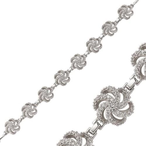 KUTAYDAN 925 Sterling Silver Flower Women 'S Bracelet