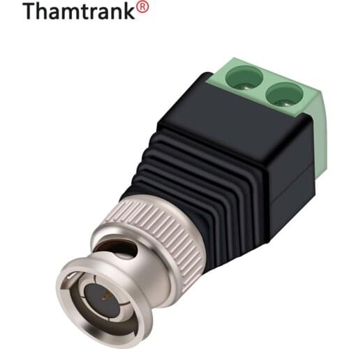 10pcs BNC AV Balun Connector BNC Male Plug to 2-Pole AV Video Balun Adapter CCTV Camera Video AV Screw Balun Converter Wholesale