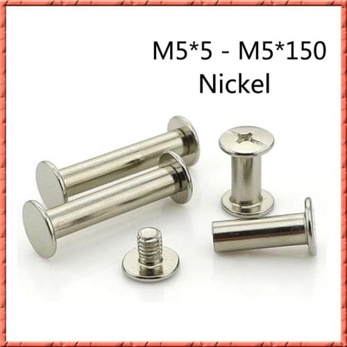 20-100pcs/lot Nickel plated flat head cross recessed female screw butt screw pair lock screw account book nail rivet album pair