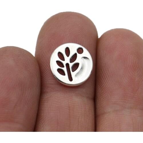 20pcs Antique Silver Plated Tree Life Charms Pendants for Jewelry Making Necklace DIY Handmade Craft 12mm