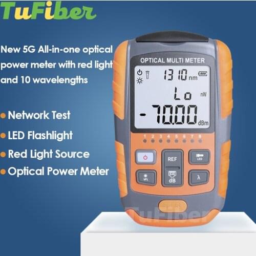 4 in 1 Optical Power Meter 5G 10 Wavelength Visual Fault Locator Network Cable Test Optical Fiber Tester VFL YYS-70 2021 New OPM