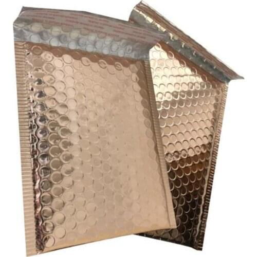 50pcs Aluminized Film TU Gold Bubble Courier Bag Seal Envelope Foam Foil Mailing Bag Bubble Mailer Envelopes Gift Packaging