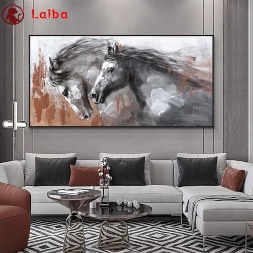 Diamond embroidery Abstract animal art, painted running horse full square round drill diamond painting 5d diy diamond mosaic