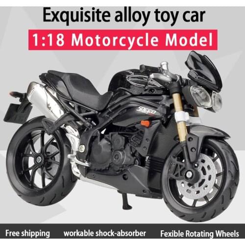 Bburago 1:18 TRIUMPH Speed Triple 2011 Alloy Street Sport Motorcycles Model bike Toy For Children Gifts kids for collection