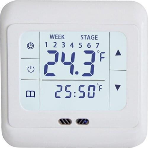 1Pc Touch Screen Digital Thermostat Floor Heating Room Thermostat Programmable with LCD Display Screen