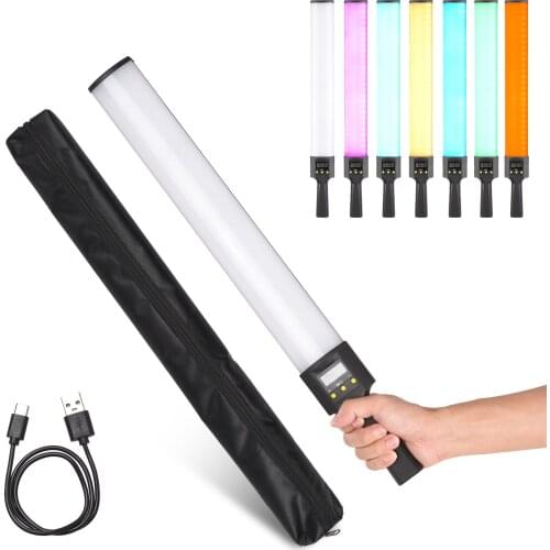 Andoer 20W Colorful Handheld RGB Light Wand Stick Professional Photography Light 300 Bright Light Beads 3000K-6500K for Studio