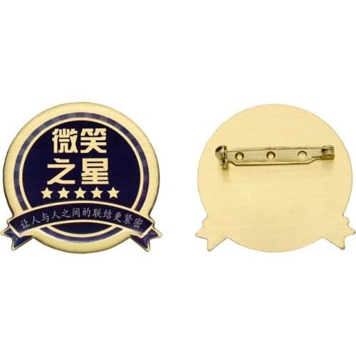 Cheap custom gold badges low price custom made metal lapel pin with needle