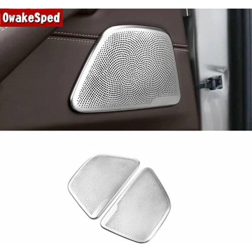 For BMW 5 Series G30 2018-19 Interior Loudspeaker Decor Trim Car Door Stereo Audio Speaker Decoration Frame Cover Sticker