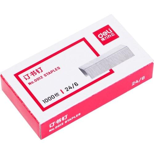 Deli 2020 universal staples 24 / 6 office daily use 1000 staples / box unified staples school supplies