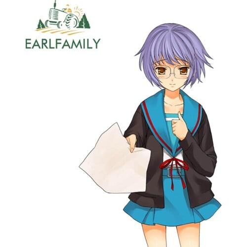 EARLFAMILY 13cm x 8.4cm for Suzumiya Haruhi Graffiti Decal Bumper Funny Car Stickers Waterproof Scratch-Proof Surfboard Decor
