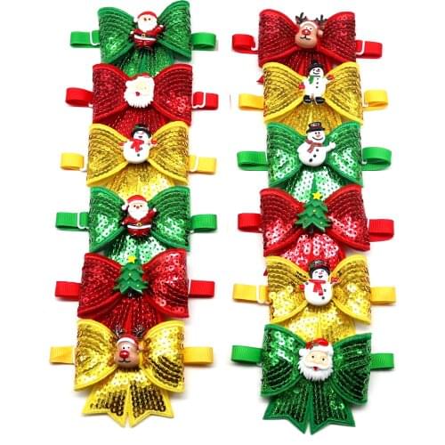 50/100pcs Sequin Dog Accessories Christmas Pet Cat Dog Bow Tie Small Dogs Bowties Neckties Christmas Pet Products Dog Bowtie