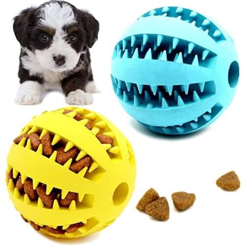 5/6/7cm Rubber Pet Dog Toys Soft Ball Toys Interactive Elasticity Balls Puppy Chew Toy Cleaning Teeth Ball Pet Food Dispenser