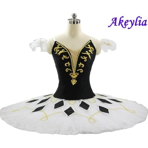 Professional Tutu Harlequinade for girls Pancake Platter Performance Tutus White Black Ballet Stage Costume Tutu Costume female