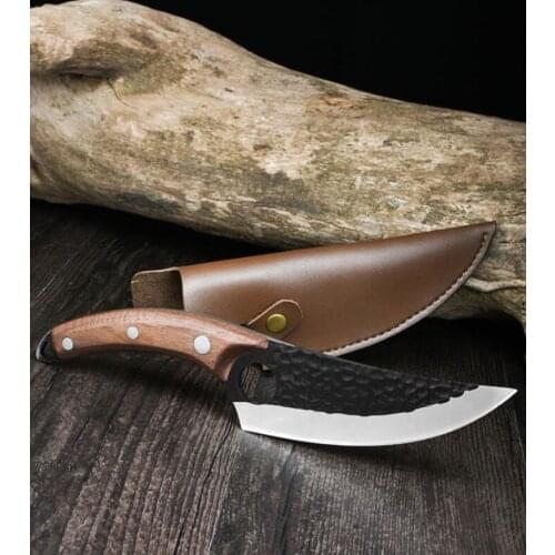 6 Inch Boning Knife Handmade Forged Kitchen Knives Stainless Steel Chef Knife Meat Cleaver Butcher Knife for Home, Camping, BBQ