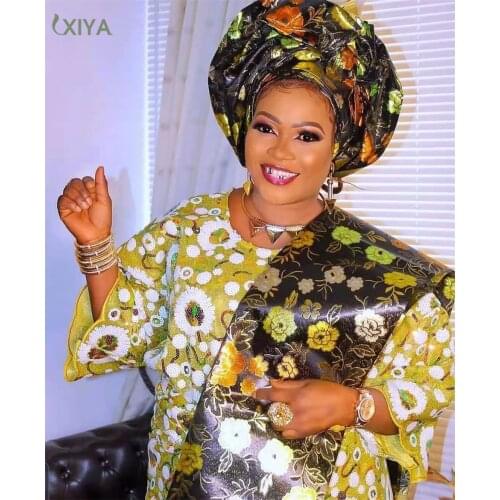 Hot Sale Nigeria Sequin Lace Fabrics Best Quality African French Tulle Mesh Lace Fabric for Bridal Material 5Yards APW3869B