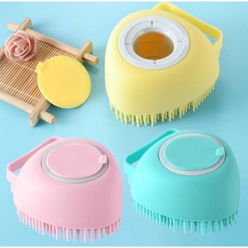 Bathing Brush Baby Hair Washing Brush Silicone Head Massage Brush Dispensing Shower Scalp Massager Hair Cleaning Brush