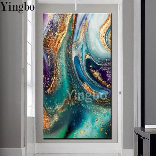 Fantasy Abstract Green Golden Art Diamond Painting Kit for Adults Diamond Art Full Square Drill 5D Diy Diamond Embroidery Mosaic
