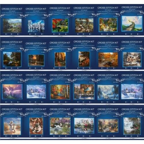 Oneroom ross Stitch Embroidery Kits 14CT scenery Cotton Thread Painting DIY Needlework DMC New Year Home Decor 1